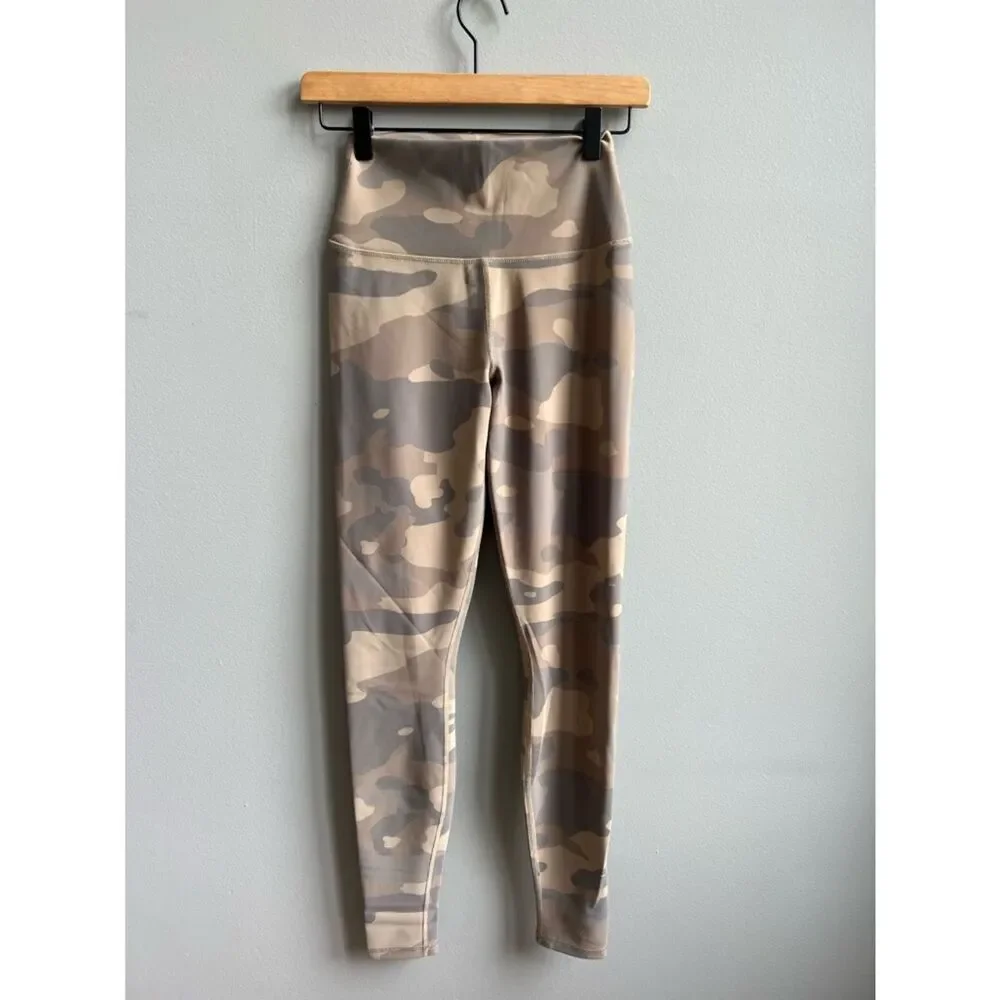 ALO Yoga Camo Leggings High Waist Brown and Tan Size XS